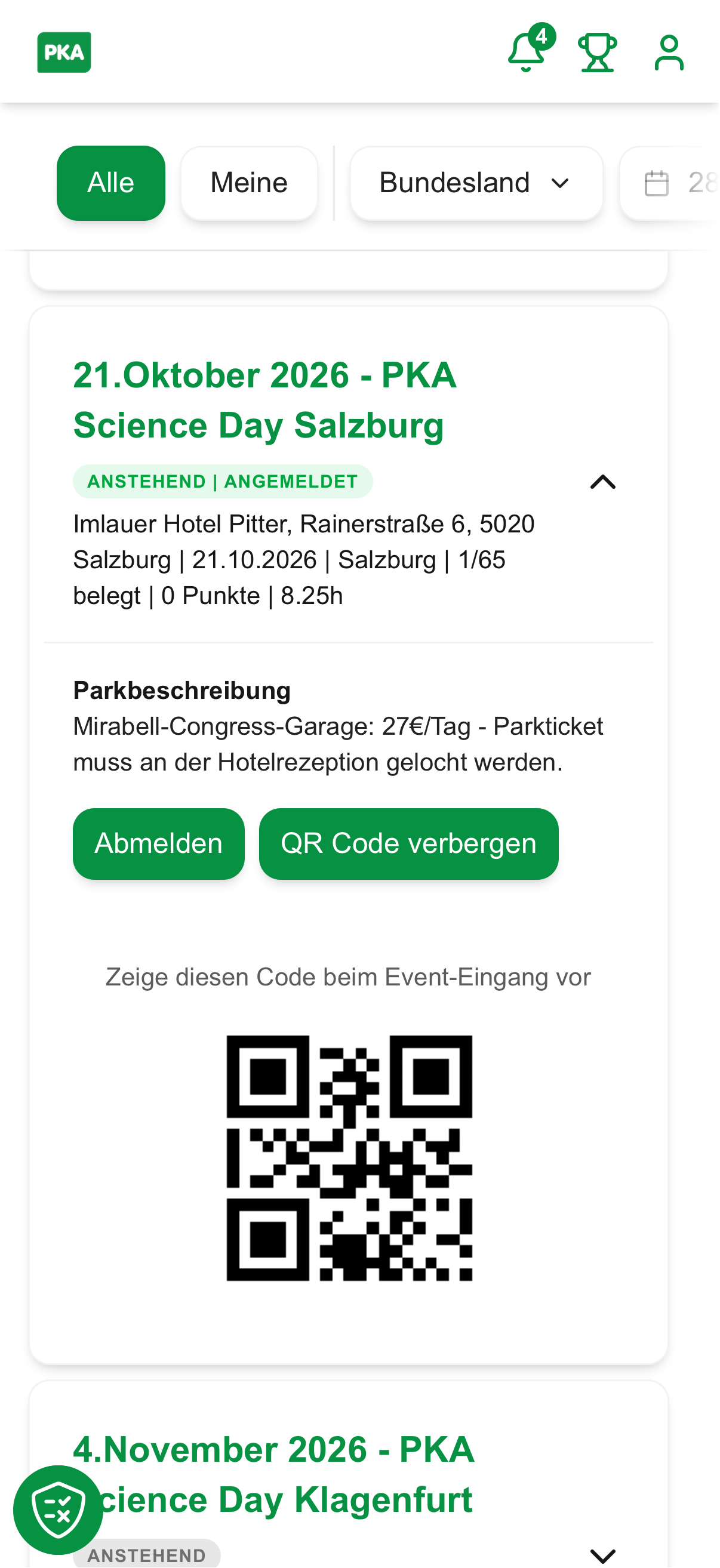 QR-Code Check-in