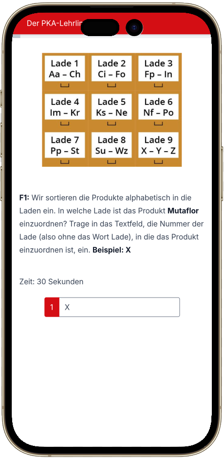 Eingabemaske der PKA-Lernapp des Apothekerverbands zur Registrierung und Personalisierung der Ausbildung.
